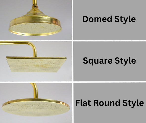 Unlacquered Brass Solid Brass Shower Head With Simple Arm - Triazadesigns