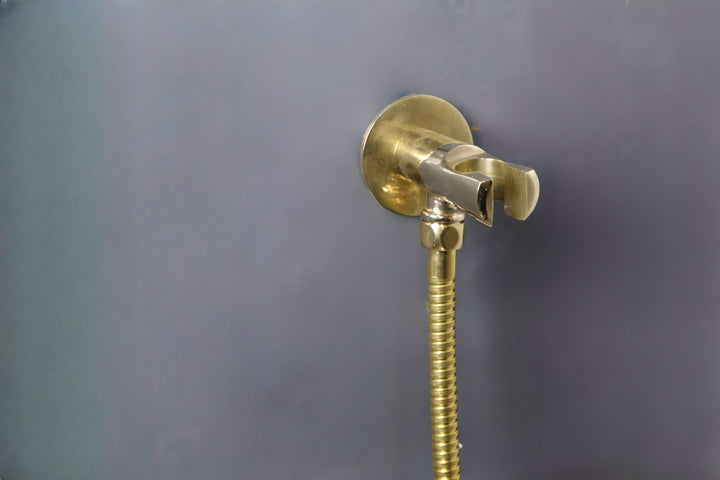 Antique Unlacquered Brass Shower System, Handheld Shower with customizable handles - Triazadesigns