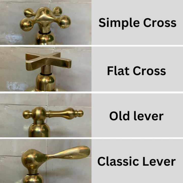 Unlacquered Brass Pot Filler with Cross Handle