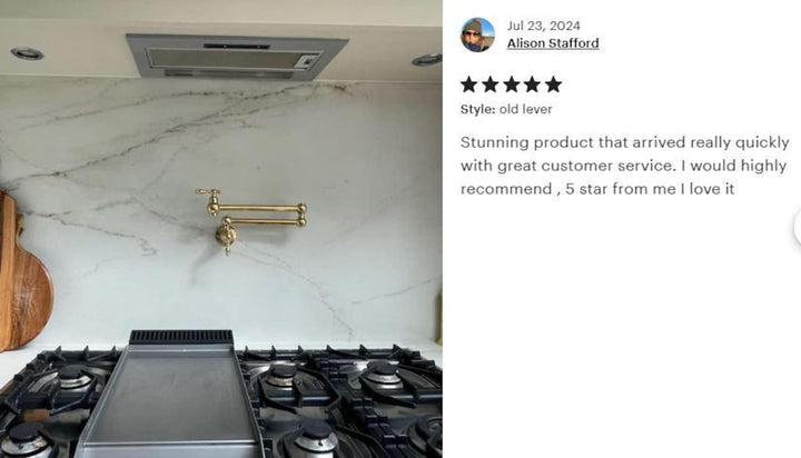 Unlacquered Brass Pot Filler with Cross Handle