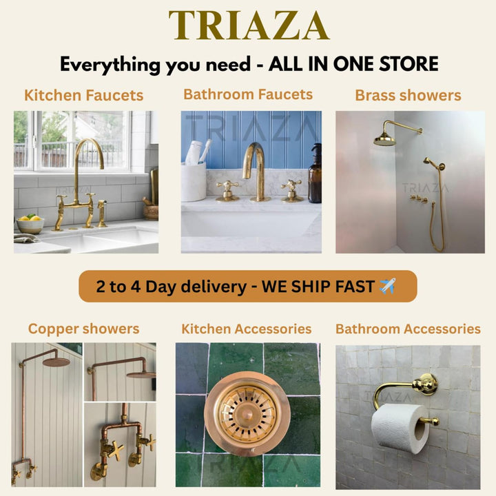 Unlacquered Brass Pot Filler with Cross Handle
