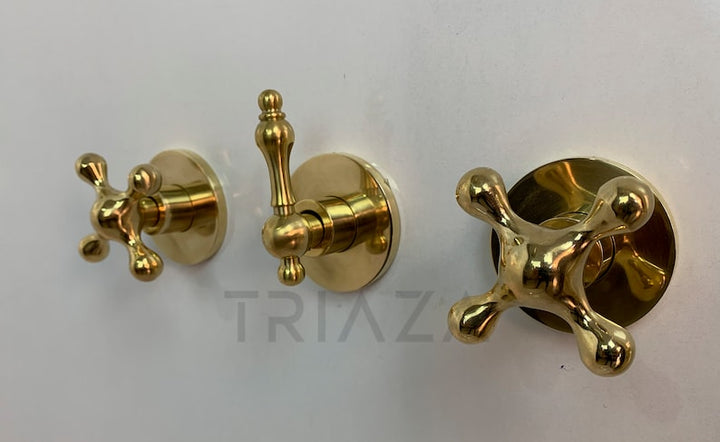 UNLACQUERED BRASS LUXURY SHOWER HEADS - Triazadesigns