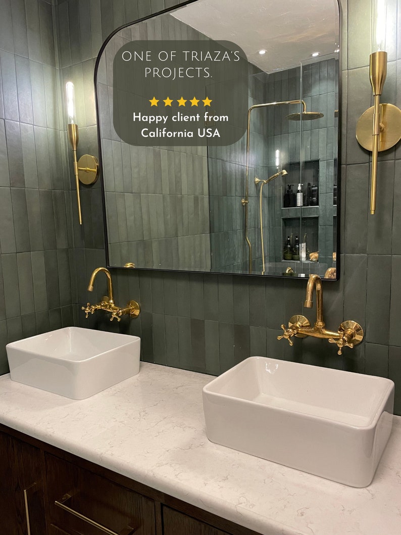 WALL MOUNTED UNLACQUERED BRASS FAUCET - Triazadesigns