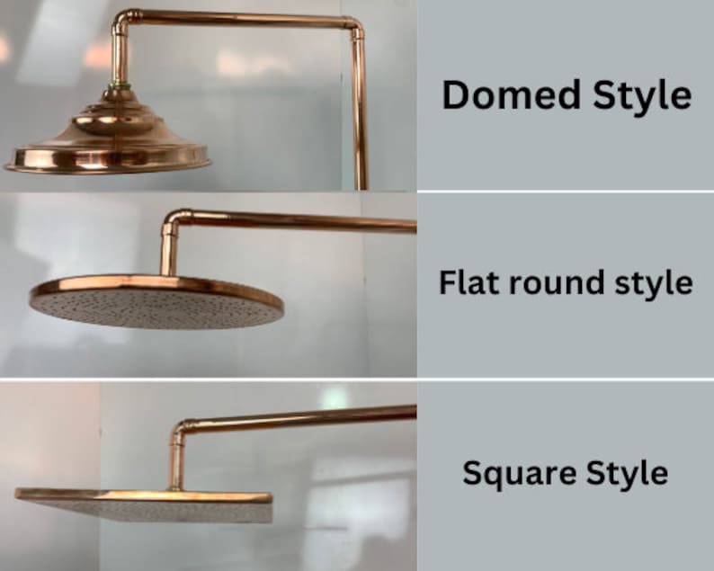 Unlacquered Solid copper shower - copper outdoor shower - Hot and cold water - Triazadesigns