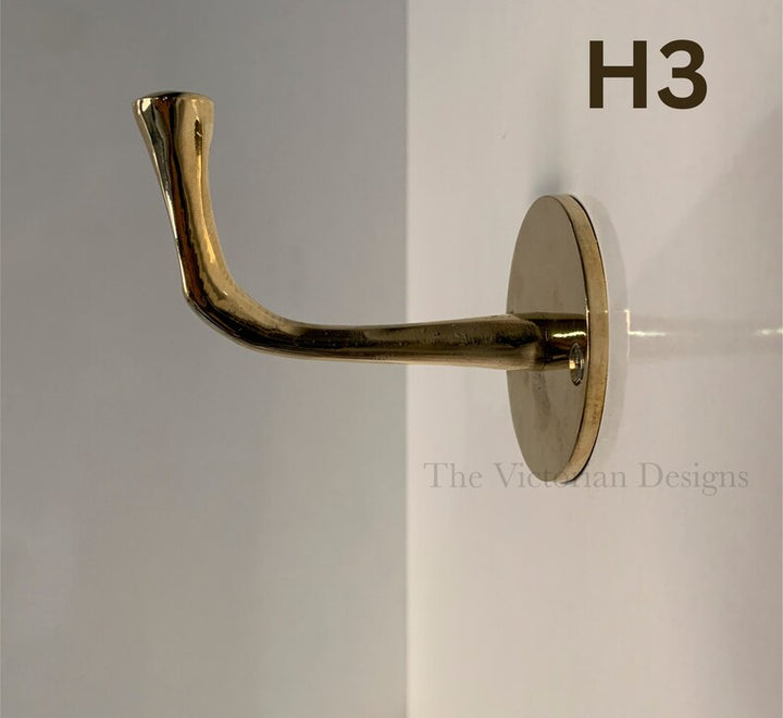 Handcrafted Unlacquered brass hooks for wall - Triazadesigns