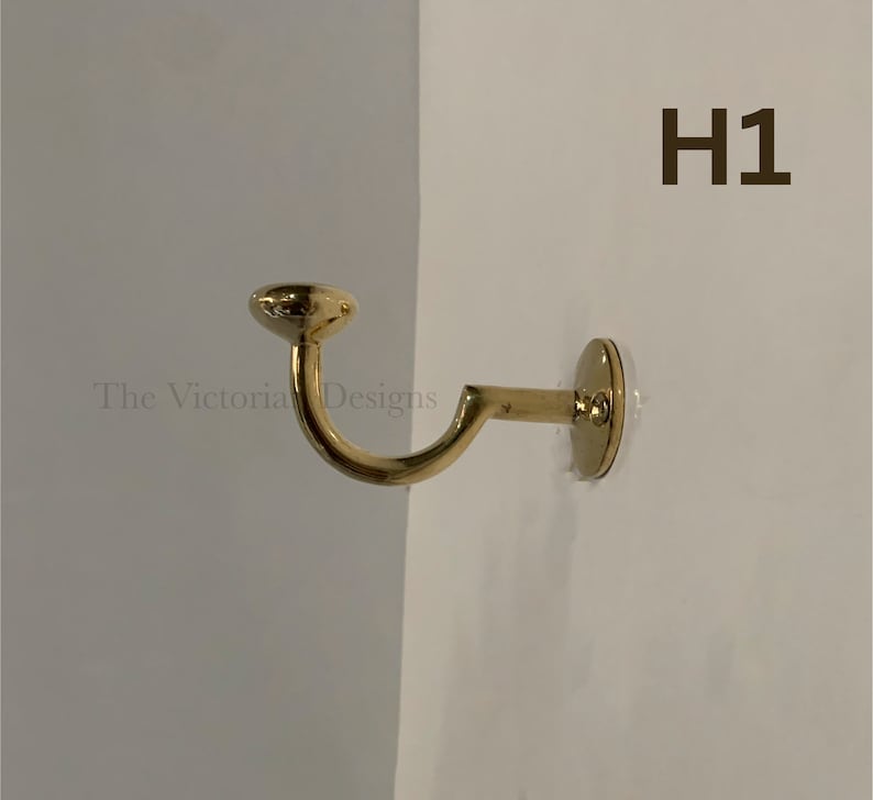 Handcrafted Unlacquered brass hooks for wall - Triazadesigns