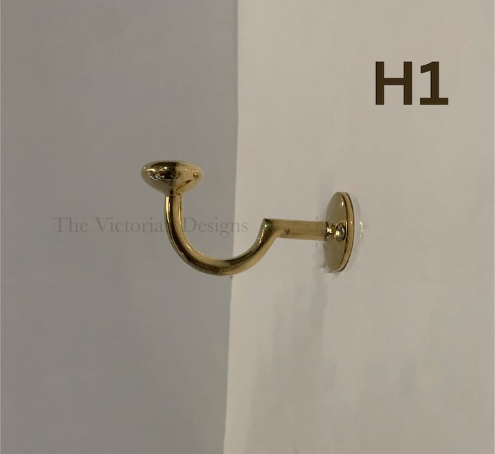 Handcrafted Unlacquered brass hooks for wall - Triazadesigns