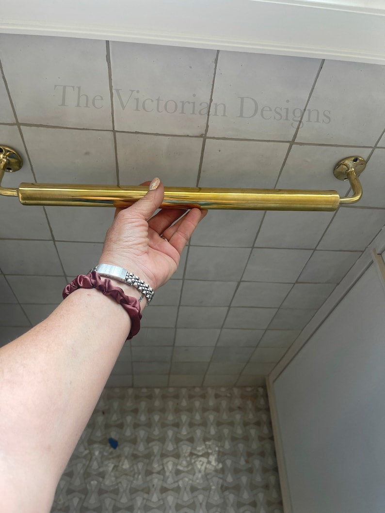 Unlacquered solid Brass Towel Rail , Handmade Towel Bar , brass towel holder , brass towel , bathroom brass towel holder - Triazadesigns