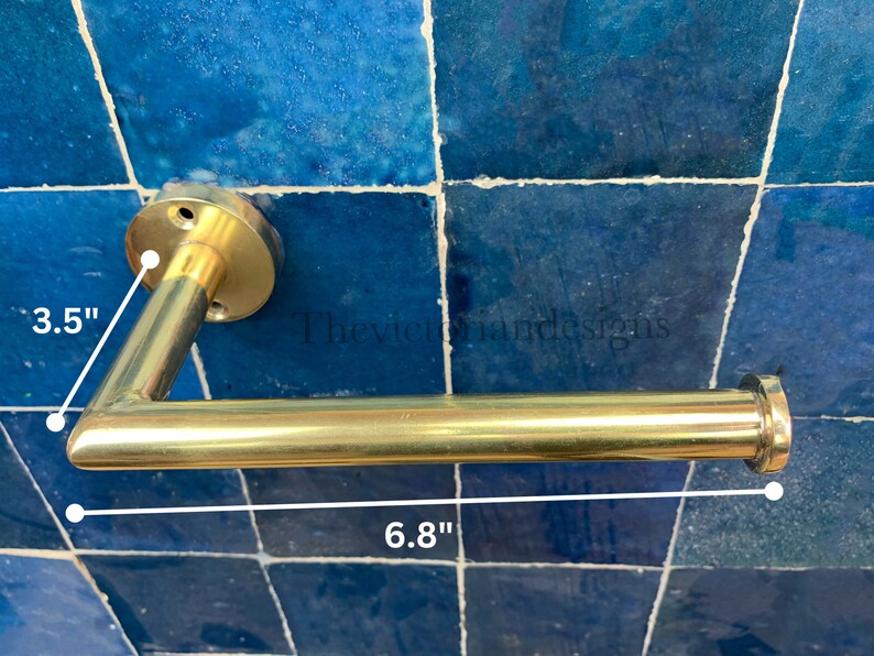 Unlacquered Brass Toilet Paper Holder, Wall-Mounted brass Roll Holder - Triazadesigns