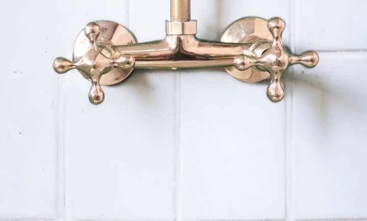 UNLACQUERED BRASS EXPOSED SHOWER HEAD - Triazadesigns