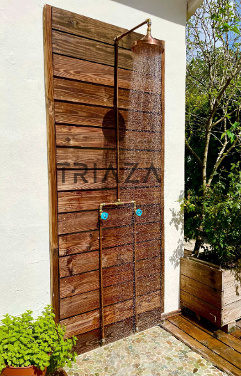 Unlacquered copper showerhead - Dommed Style - Triazadesigns