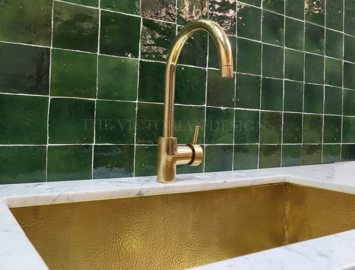 UNLACQUERED BRASS KITCHEN FAUCET 360 DEGREE - Triazadesigns