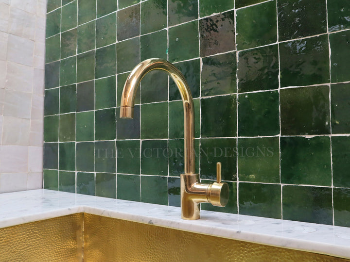 UNLACQUERED BRASS KITCHEN FAUCET 360 DEGREE - Triazadesigns