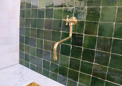 Unlacquered solid brass pot filler Faucet Single Handle - Triazadesigns