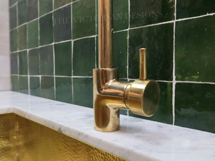 UNLACQUERED BRASS KITCHEN FAUCET 360 DEGREE - Triazadesigns
