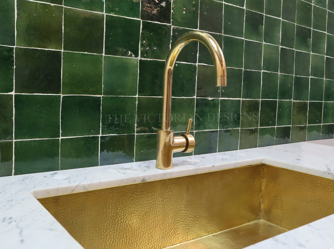 UNLACQUERED BRASS KITCHEN FAUCET 360 DEGREE - Triazadesigns