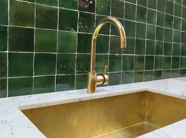 UNLACQUERED BRASS KITCHEN FAUCET 360 DEGREE - Triazadesigns