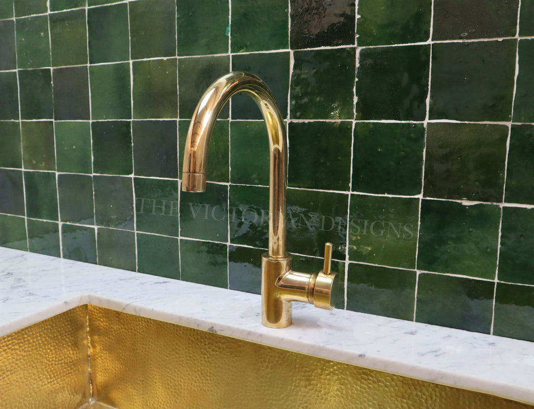 UNLACQUERED BRASS KITCHEN FAUCET 360 DEGREE - Triazadesigns