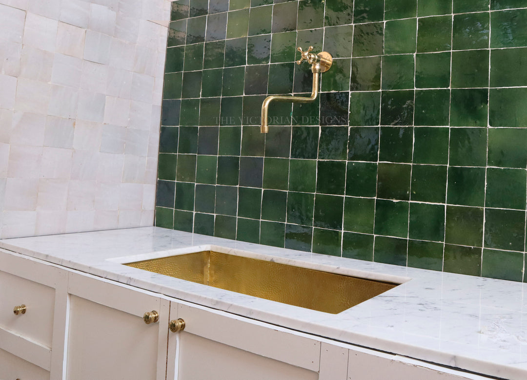 Unlacquered solid brass pot filler Faucet Single Handle - Triazadesigns