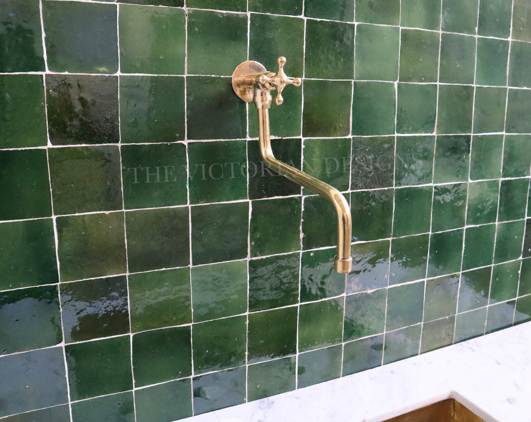 Unlacquered solid brass pot filler Faucet Single Handle - Triazadesigns