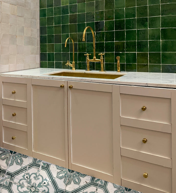 Unlacquered Brass Bridge Faucet With Cross Handles - Triazadesigns